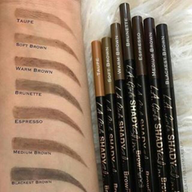 LA.Girl, Shady Slim Brow Pencil - Medium Brown
 لا جيرل، قلم حواجب رفيع - ميديوم براون